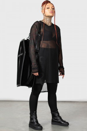 Killstar Malik's Malice Mesh Top Negros | 87326-RVJP