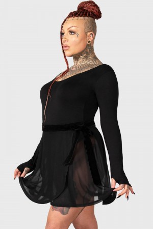Killstar Margot Skirt Negros | 61907-NBKR