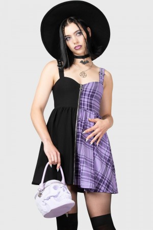 Killstar Marie Zip Vestido Morados | 86592-UDCM