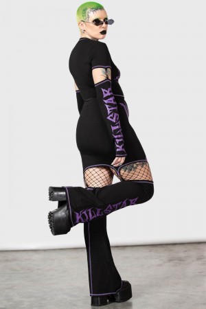 Killstar Martyr Suspender Skirt Negros | 86492-ONQT