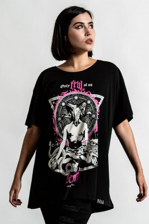 Killstar Meditate Relaxed Top Negros | 01594-DVEL