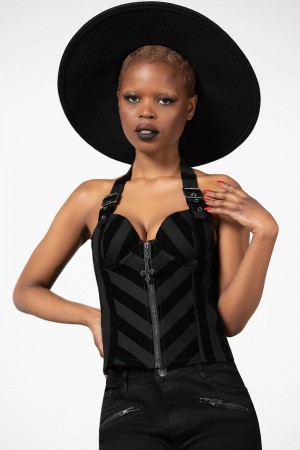 Killstar Merciless Halter Top Negros | 76813-RCOS