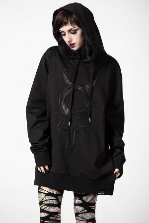 Killstar Mercury Rising Pull-Over Hoodie Negros | 14860-OREH