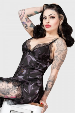 Killstar Midnight Ire Lounge Vestido Negros | 47186-PMWT