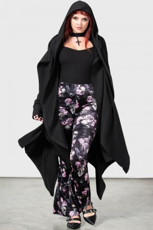 Killstar Moondance Bell Bottoms [BLACK/PINK] Rosas | 29357-LBIG