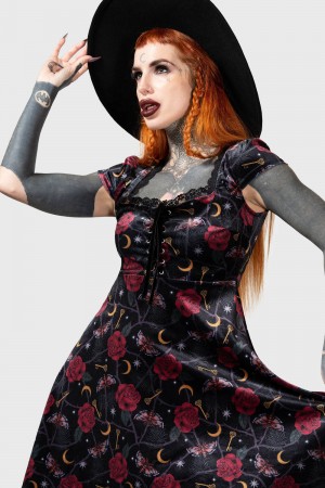 Killstar Morgaine Vestido Negros | 24930-YJHR