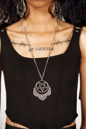 Killstar Mushroom Ritual Pendant Plateados | 64801-JXGY