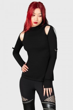 Killstar Nebula Long Sleeve Top Negros | 92403-LJAX