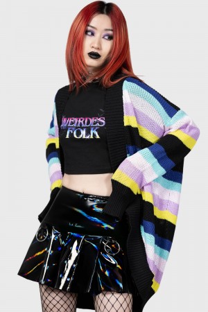 Killstar Neon's Ink Stain Skirt Rainbow | 24635-XIER