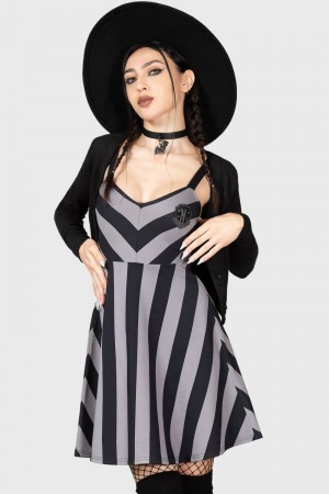 Killstar Nevermore Mini Vestido Grises | 20864-IRHO
