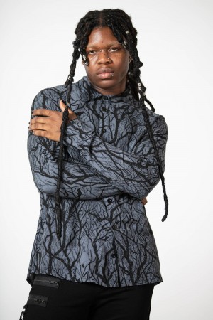 Killstar Night Grove Button-Up Shirt Negros | 15794-EASN