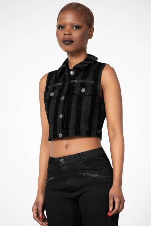 Killstar Notorious Trucker Vest Negros | 27594-SHWA