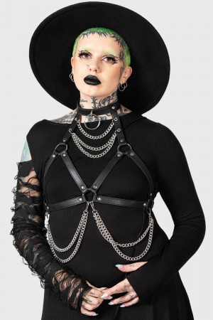 Killstar On A Leash Harness Negros | 23089-QHPK