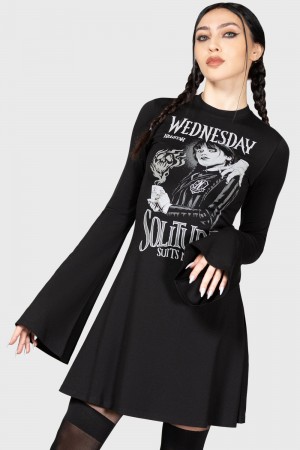 Killstar On Wednesdays Skater Vestido Negros | 27906-YERD