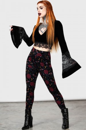 Killstar Ora Leggings Negros | 25160-EQUI