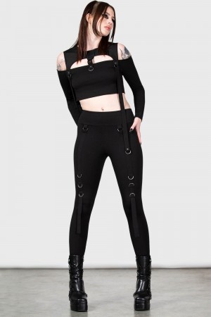 Killstar Oryx Leggings Negros | 72534-YHOA