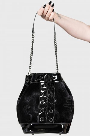Killstar Otherworld Drawstring Bag Negros | 04512-NVAP