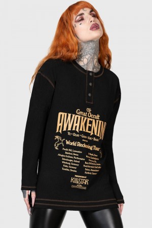 Killstar Otherworlds Henley Top Negros | 25081-RDHY