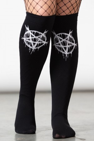 Killstar Penta Blood Stockings Negros | 95760-QRCW