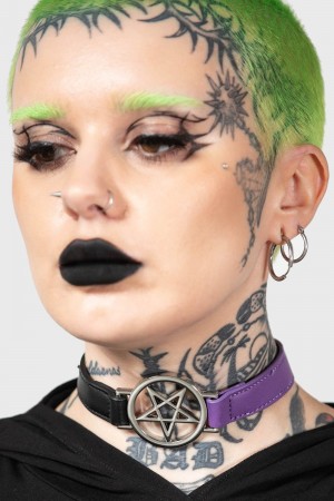 Killstar Penta Half Choker [BLACK/PURPLE] Morados | 39780-WKOL