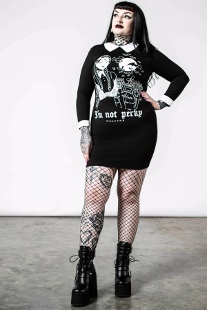 Killstar Perky Collar Vestido Negros | 43960-CLOR