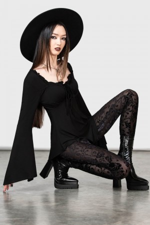 Killstar Pixie Dream Leggings Negros | 12690-JGAQ