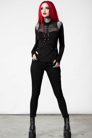Killstar Pogo Long Sleeve Top Negros | 58467-LUNM