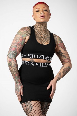 Killstar Prime Time Sports Bra Negros | 92170-XWLG
