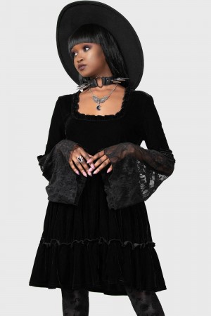 Killstar Prudence Vestido Negros | 83045-UJCF