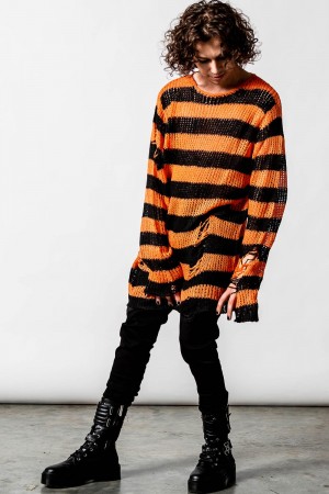 Killstar Pumpkin Knit Sueter Naranjas | 26781-FWGH