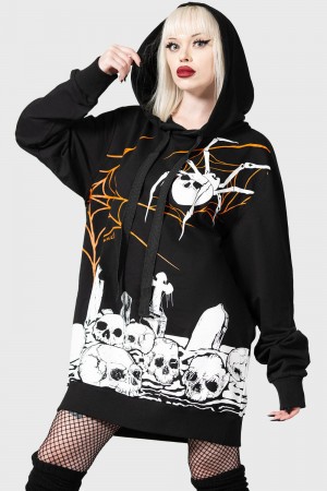 Killstar Pumpkin Reaper Hoodie Negros | 23478-IZTM