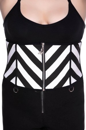 Killstar Realm Of Saturn Corset Belt [PLUS] Negros Blancos | 83425-KXFP