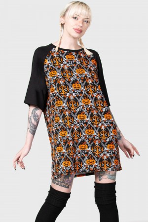 Killstar Ringer T-Shirt Negros | 79826-ZIHQ