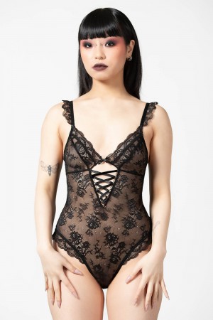 Killstar Sabelina Encaje Bodysuit Negros | 59273-XWOU