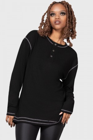 Killstar Sammal Henley Top Negros | 25803-HWQN
