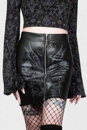 Killstar Scarlet Flame Mini Skirt Negros | 45689-QMNH