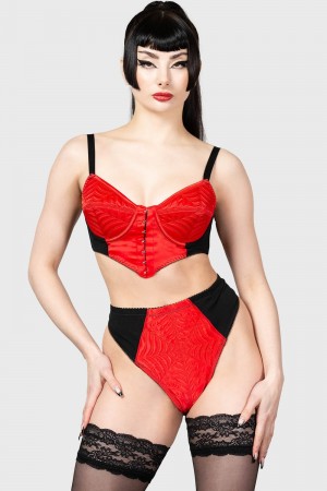 Killstar Scarlet Webutant Panty Rojos | 42763-KIHR