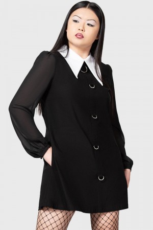Killstar Scylla Mini Vestido Negros | 32654-LKXV