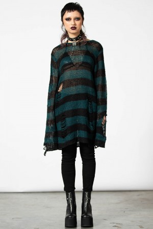 Killstar Sea Punk Knit Sueter Verdes | 94701-MTPL