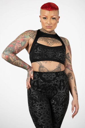 Killstar Searchlight Sports Bra Negros | 72056-QCXK