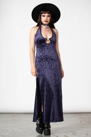 Killstar Second Skin Maxi Vestido [PLUM] Morados | 35970-FOLC