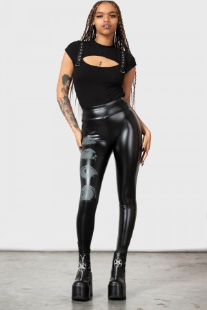 Killstar See Through You Leggings Negros | 94250-BKEC