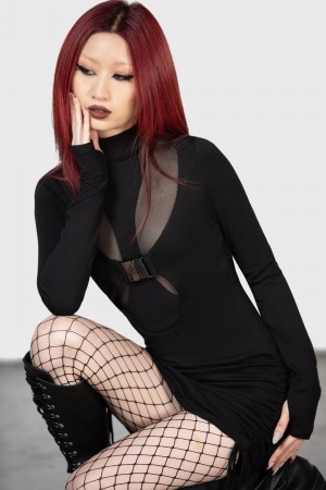 Killstar Shadows Vestido Negros | 18037-SQAD