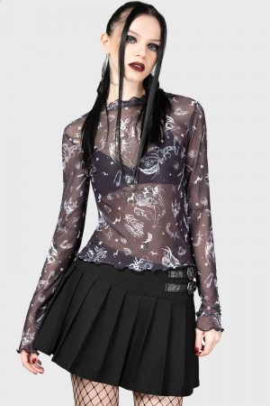 Killstar Sheenah Skirt Negros | 13462-NFAR