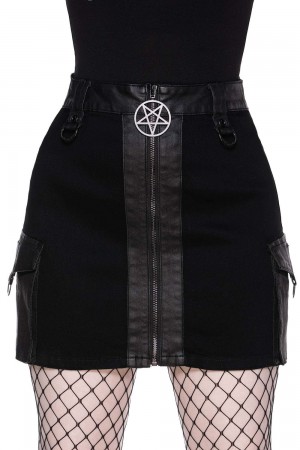 Killstar Shelia Skirt Negros | 16759-DPQO