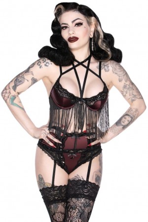 Killstar She's Poison Bra [WINE] Rojos | 26859-NLZJ