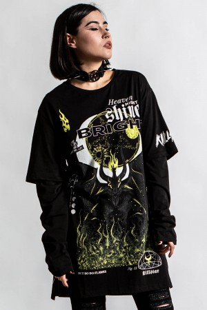 Killstar Shine Bright 2-Layer Top Negros | 24587-MPGO