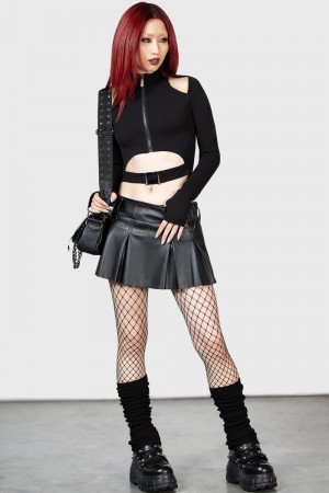 Killstar Sigilla Mini Skirt Negros | 85401-JDLF