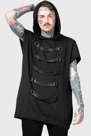 Killstar Skonnad Sin Manga Hoodie Negros | 60794-LXMF