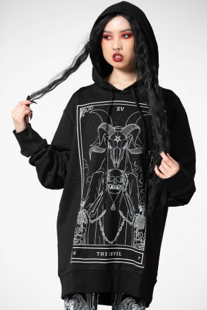 Killstar Soul Card Hoodie Negros | 09541-QITH